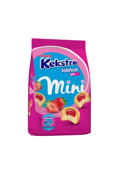 Ülker KEKSTRA JÖLEBOL MİNİ ÇİLEKLİ KEK 150G 5Lİ ürün görseli 1