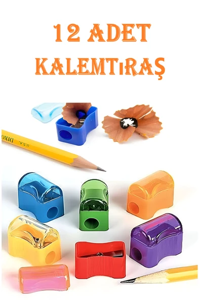 5M AHŞAP DEKOR 12 Adet Mini Hazneli Kalemtıraş Kapaklı Kalem Açacağı Kalemtraş ürün görseli 1