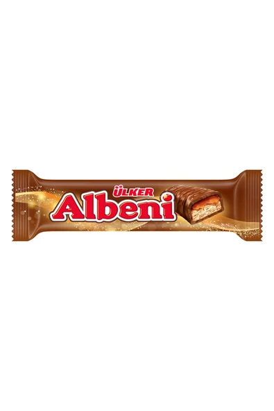 Ülker ALBENİ SÜTLÜ ÇİKOLATALI KARAMELLİ BİSKÜVİLİ BAR 40G ürün görseli 1