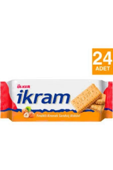 Ülker ÜLKER İKRAM FINDIKKREMALI SANDİVİC BİSKUVİ 84 GR 24 ADET ürün görseli 1