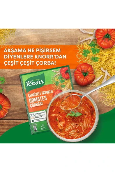 Knorr Hazır Çorba Şehriyeli Tavuklu Domates Çorbası 4 Kişilik 76 Gx6 - Resim 3