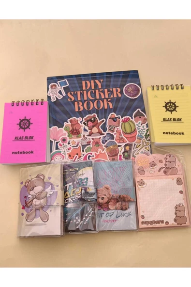 Mikro KIRTASİYE SETİ BLOKNOT VE STİCKER DEFTER ürün görseli 1