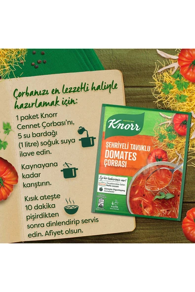 Knorr Hazır Çorba Şehriyeli Tavuklu Domates Çorbası 4 Kişilik 76 Gx6 - Resim 6