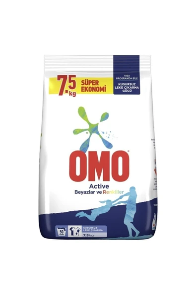 Omo 7.5kg Active Beyaz & Renkliler ürün görseli 1