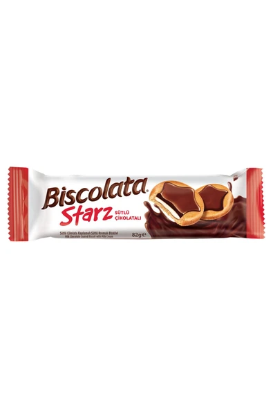 Şölen BİSCOLATA STARZ SÜTLÜ ÇİKOLATALI BİSKÜVİ 82G 5Lİ ürün görseli 1