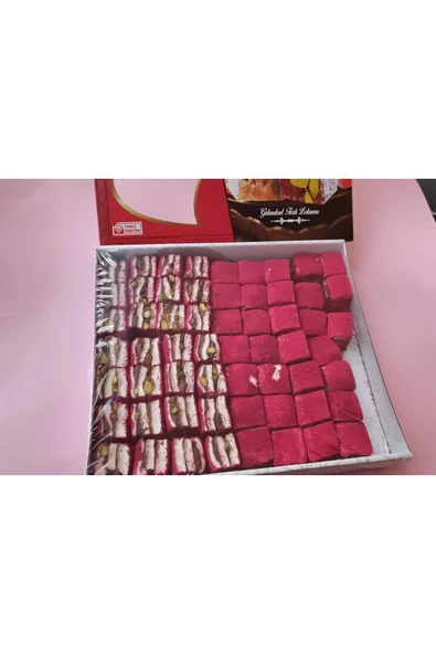 PAŞAZADE VELVET KAPLI BAKLAVA LOKUM (FRAMBUAZ) 1KG ürün görseli 1