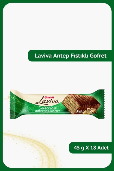 Ülker LAVİVA Antep Fıstıklı Gofret - 45 gram - 18 Adet ürün görseli 1