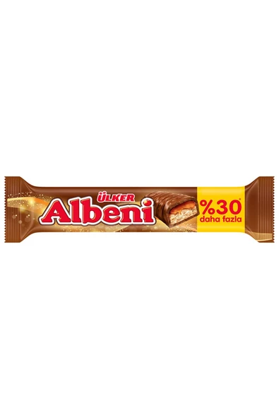 Ülker ALBENİ SÜTLÜ ÇİKOLATALI KARAMELLİ BİSKÜVİLİ BAR 52G ürün görseli 1