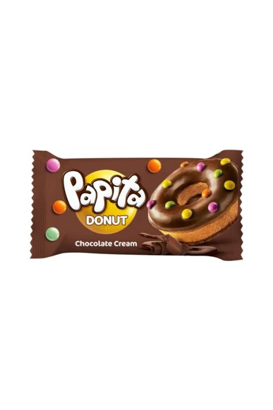 Şölen PAPİTA DONUT ÇİKOLATA KREMALI DRAJE ŞEKERLİ KEK 40GRX12 ADET ürün görseli 1