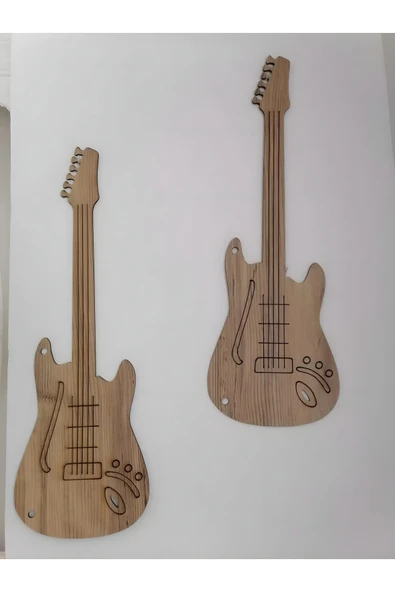 5M AHŞAP DEKOR Etkinliklere Ve Duvar Dekorasyonlarına Özel Çocuk Gitarı 3mm Mdf ürün görseli 1