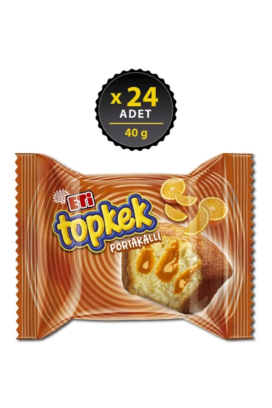 Eti Topkek Portakallı Kek 40 g x 24 Adet ürün görseli 1