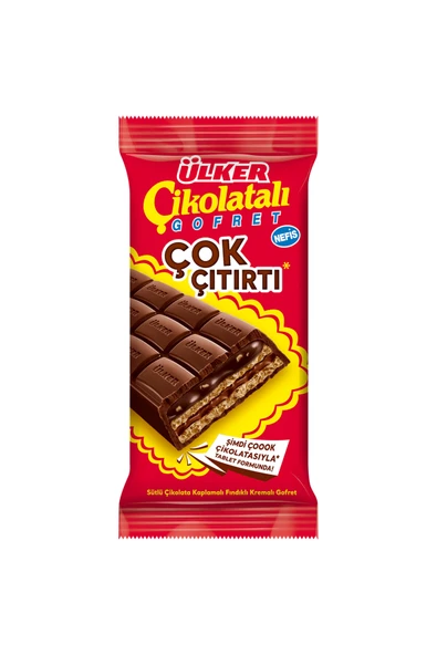 Ülker ÇİKOLATALI GOFRET ÇOOOK ÇITIRTI TABLET GOFRET 100G ürün görseli 1