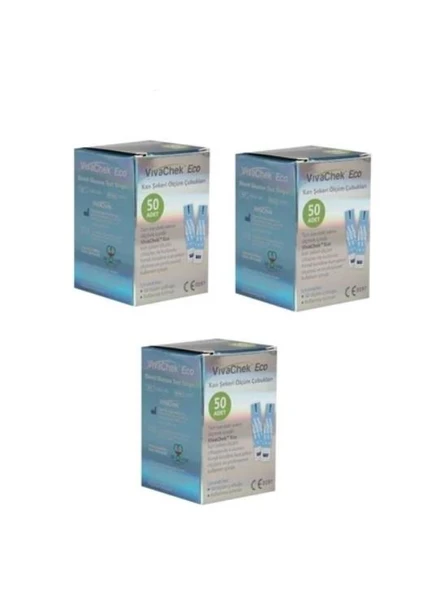 Vivachek Eco Seker Ölçüm Stribi 50 Adet 3'Lü PAKET (SKT:06/2027) ürün görseli 1