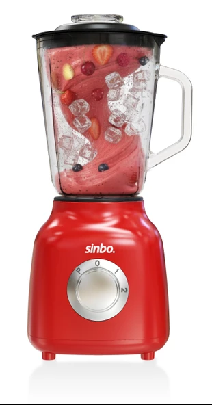 Sinbo SHB-7516 Turbo Blender - Smoothie Blender - 1.5 Litre Cam Hazne-Kırmızı ürün görseli 1