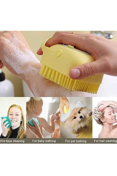 MİNTOLA  Duş Jeli Hazneli Silikon Fırça Kese Çok Amaçlı Vücut Temizleme Peeling Banyo Lifi ürün görseli 1