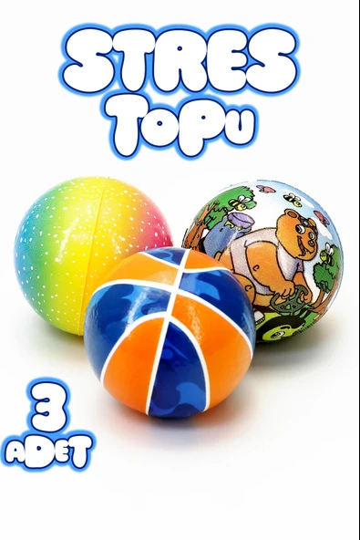 3 Adet Stres Topu Sünger Yumuşacık Eğitici El Bilek Güçlendirici Stres Giderici Oyuncak Top 6 cm ürün görseli 1