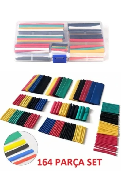 MİNTOLA 164 Parça Makaron Isıyla Daralan Kablo Koruma Kablo Tamir Seti Heat Shrink ürün görseli 1
