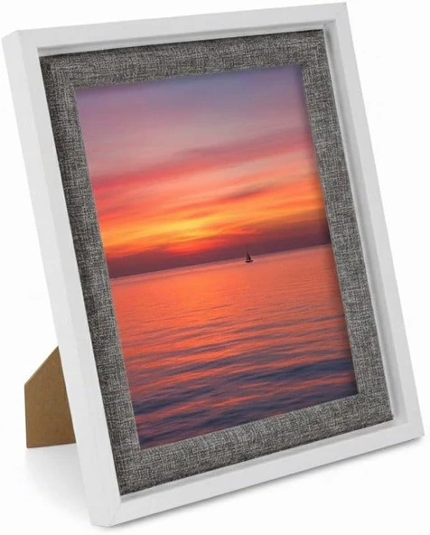 Efemark Premium Serisi 15 * 20 CM Ahşap Resim Çerçevesi Beyaz-Gri ürün görseli 1
