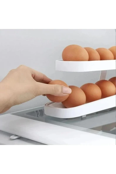 MİNTOLA TOPTAN Pratik Buzdolabı Yumurta Standı 2 Katlı Raf Buzdolabı Organizer 871301 ürün görseli 1