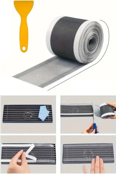 MİNTOLA Portatif Tasarım Kesilebilir Gider Süzgeci ve Sineklik Tamir Kiti 12 cm X 4 metre ürün görseli 1