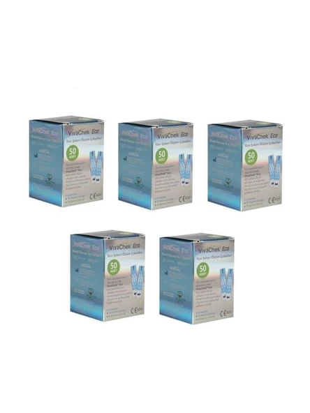 Vivachek Eco Seker Ölçüm Stribi 50 Adet 5'Li PAKET (SKT:06/2027) ürün görseli 1