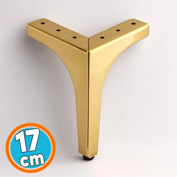 Mobilya Ayağı Dayanıklı Ayak Modern Tasarım Koltuk Sehpa TV Ünitesi 17 cm Gold Altın Metal ürün görseli 1