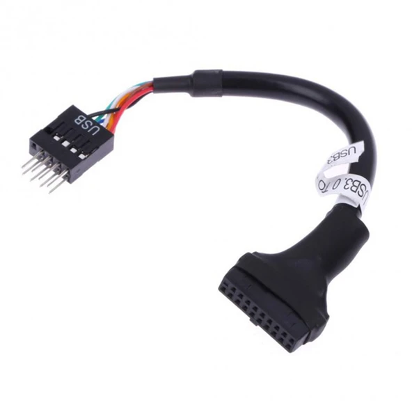 9 pin usb 2.0 erkek to19 pin usb 3.0 dişi çevirici kablo 15cm ürün görseli 1