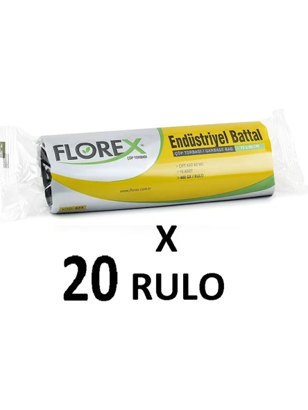 Endüstriyel Battal Boy 72X95 cm  Siyah Çöp Poşeti 20 Rulo 10x20=200 Adet ürün görseli 1