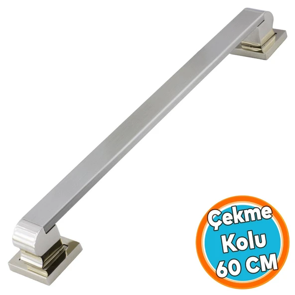 Sürgülü Kapı Çekme Kolu Tutma Kulpu Kulbu Çelik Dış Kapı Tutamağı Kol Saten 60 Cm ürün görseli 1