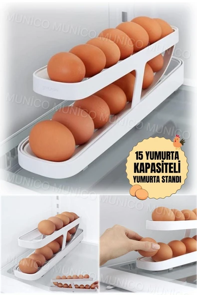 MİNTOLA Yumurta Saklama Kutusu İki Katlı Otomatik Döner Raf Şık Tasarım Yüksek Kapasiteli ve Yer Tasarruflu ürün görseli 1