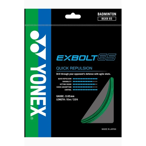 Yonex Exbolt 65 Badminton Kordajı 0.65 mm / 10 M - Yeşil ürün görseli 1