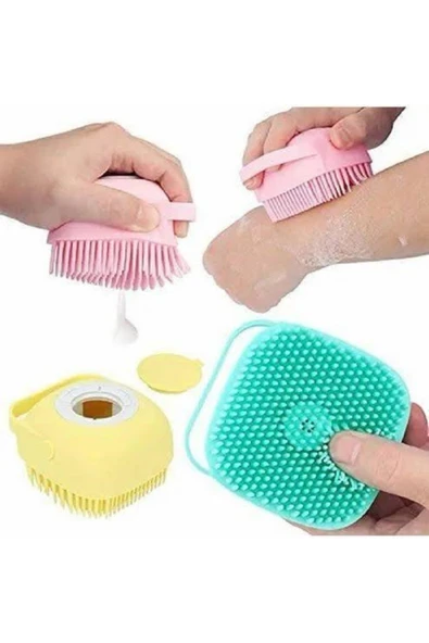 MİNTOLA  Şampuan Hazneli Silikon Peeling Duş Fırçası Banyo Duş Kesesi Sabun Jel Hazneli Masaj Fırçası 2 ADET ürün görseli 1