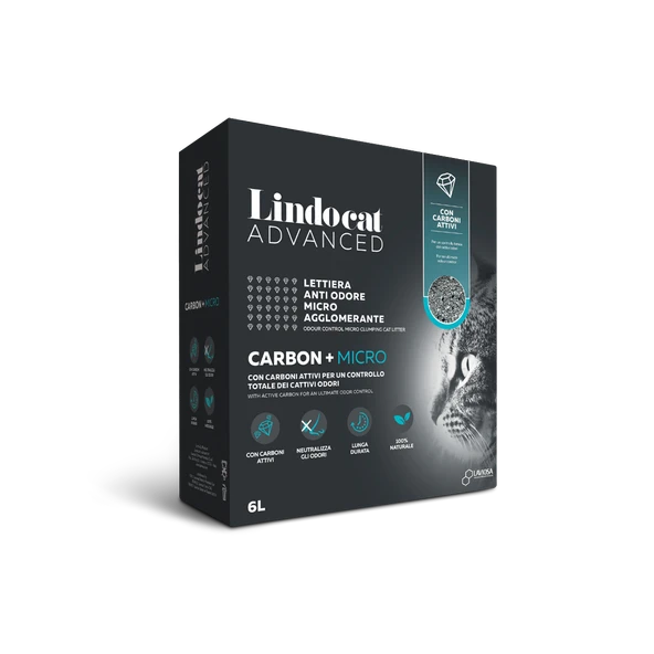 Lindocat Advanced Aktif Karbonlu Ekstra Topaklanan İnce Taneli Kedi Kumu 6L ürün görseli 1