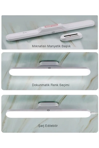 Cata Şarjlı Led Işık Micro Usb Şarjlı Kablosuz Led Lamba 3 Farklı Işık Martı Led Aplik CT-5249-1 ürün görseli 1