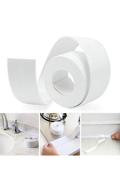 MİNTOLA Su Sızdırmaz Geçirmez Bant 3,2 M Lavabo Küvet Tezgah Kenar Bandı Mutfak Banyo Pencere Yalıtım Bandı ürün görseli 1