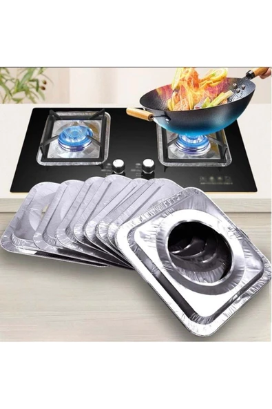MİNTOLA  40 Adet Set Kare Ocak Üstü Yağ Koruyucu Alüminyum Levhaa (23x23 Cm) (7t) ürün görseli 1