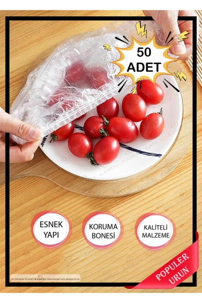 MİNTOLA  50 Adet Tencere & Tabak Bonesi, Gıda Bonesi, Saç Bonesi, Çok Amaçlı Bone, Yemek Bonesi ürün görseli 1