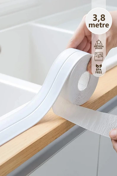TEGOMİ Kendinden Yapışkanlı Su Geçirmez Sızdırmaz Banyo ve Mutfak İçin Koruma Bandı - 3,8 Metre ürün görseli 1