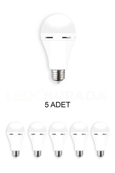 Cata Ct-4229 Şarjlı Led Ampul Beyaz 9w - 5’li Paket ürün görseli 1