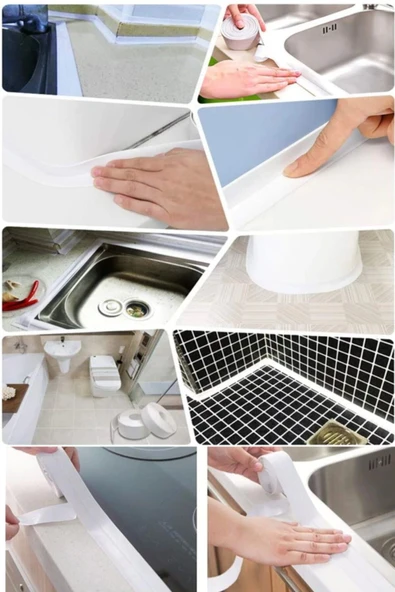 mintola Profesyonel Su Sızdırmaz Akıllı Küvet Lavabo Klozet Banyo Mutfak Kenar Bandı Yapışkanlı Şerit Bant - ürün görseli 1