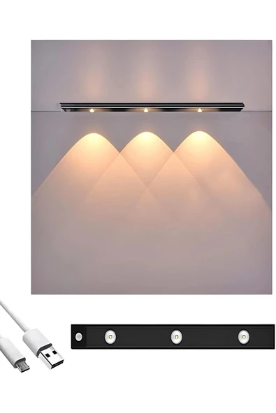 Cata Ct-2464 Sensörlü Şarjlı Mıknatıslı 3 Farklı Işık Renkli Dimmerli 40cm Siyah ürün görseli 1