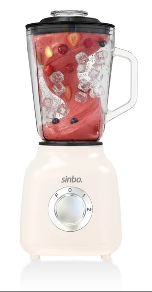 Sinbo SHB-7516 Turbo Blender - Smoothie Blender - 1.5 Litre Cam Hazne-Krem ürün görseli 1