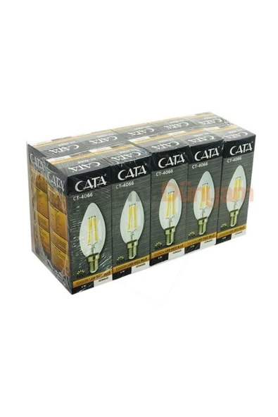 Cata 4w Flamanlı Şeffaf Led Buji Ampul Ct-4066 - Günışığı 10 Lu Paket ürün görseli 1
