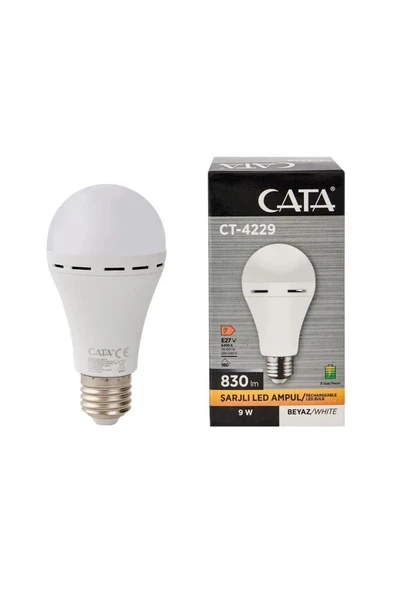 Cata 9W Şarjlı led ampul 10 lu Eko Paket ürün görseli 1