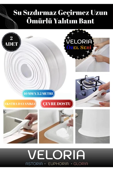MİNTOLA Özel Seri Sızdırmaz Su Geçirmez Dayanıklı Lavabo Pvc Kenar Küf Önleyici 3.2 m İzolasyon Bant 2 Adet ürün görseli 1