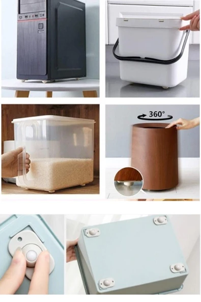 MİN TOLA Pratik, Bilyeli Airfryer Ve Eşya Kaydırma Aparatı 4lü Set 360 Derece Evrensel Döner Tekerlek Kasnak ürün görseli 1