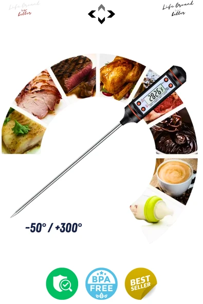 MİNTOLA  Dijital Gıda Termometresi Net Ölçüm Bpa Free Daldırma Tip Süt Mama Sıcaklık Ölçer ürün görseli 1