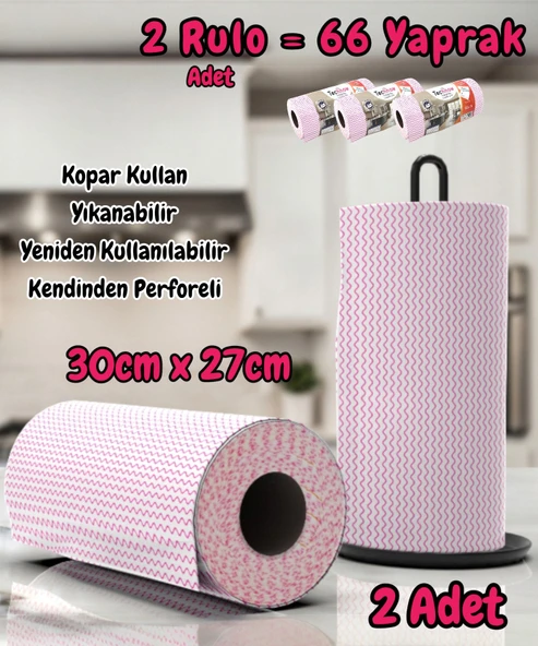 Technow Softtex 33 Yaprak Kopar Kullan Rulo Hassas Temizlik Bezi 27x30cm 2 Rulo Adet ürün görseli 1