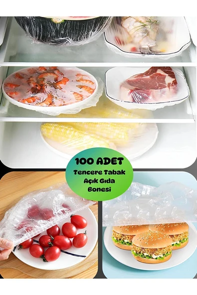 MİNTOLA 100 Adet Pratik Streç Kapak Tencere Ve Tabak Bonesi  Gida Koruyucu Çözüm ürün görseli 1