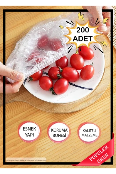 MİNTOLA 200 Adet Tencere & Tabak Bonesi, Gıda Bonesi, Saç Bonesi, Çok Amaçlı Bone, Yemek Bonesi ürün görseli 1
